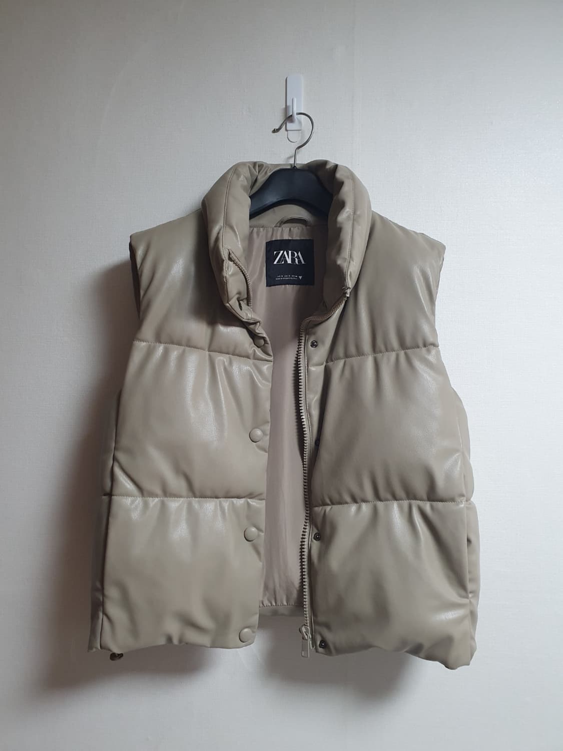 택포 자라 패딩조끼 모카 레더 하이넥 S 상품이미지4