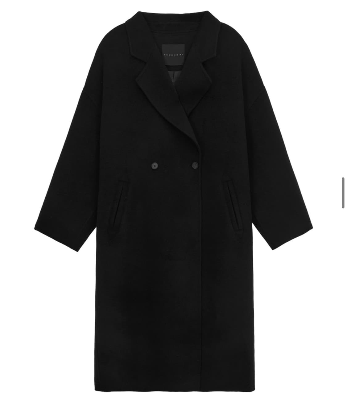 트리밍버드 와이드 롱코트 블랙 상품이미지3