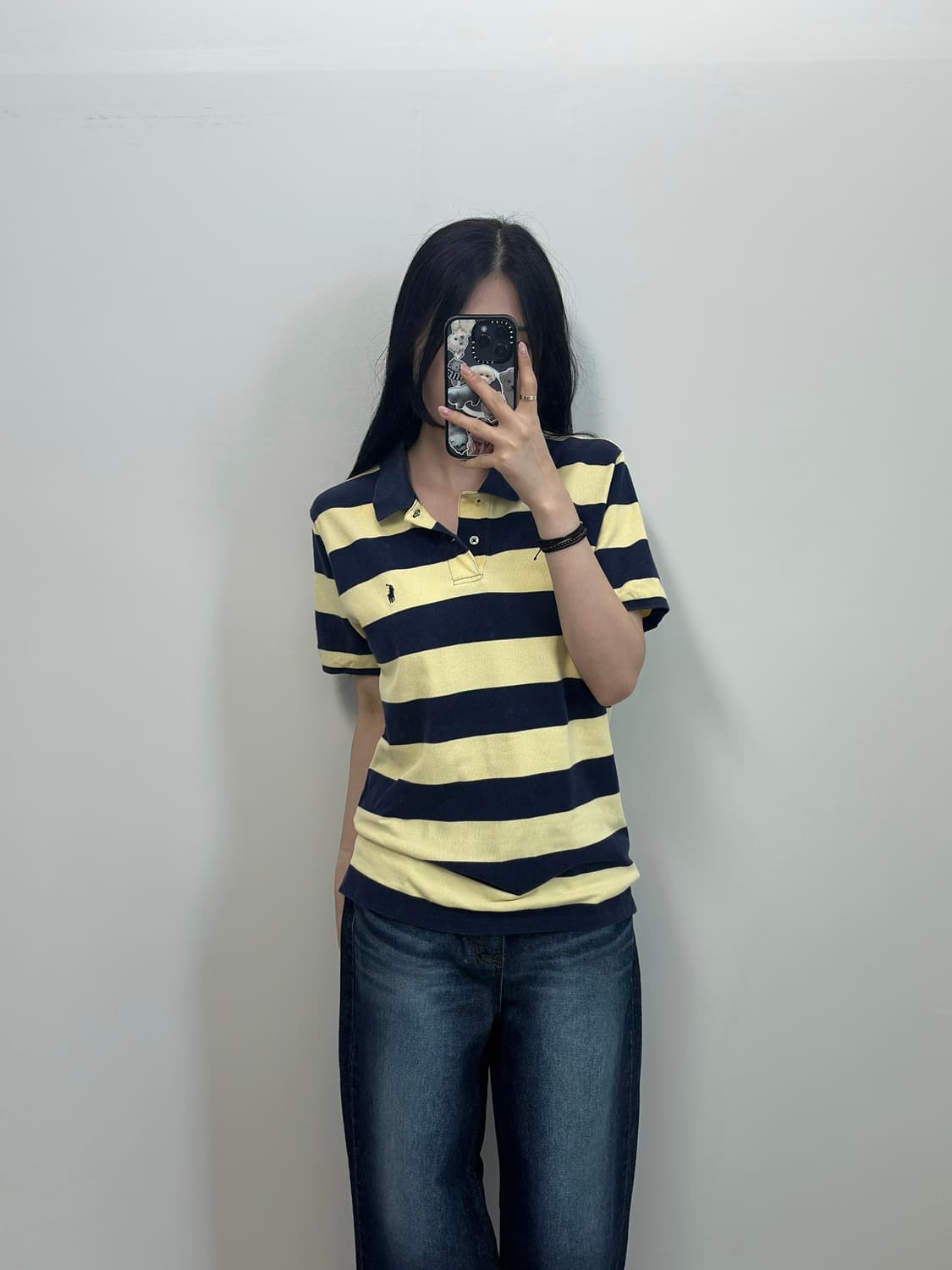 폴로 랄프로렌 자수로고 단가라 럭비 피케 반팔 카라 티셔츠 상품이미지1