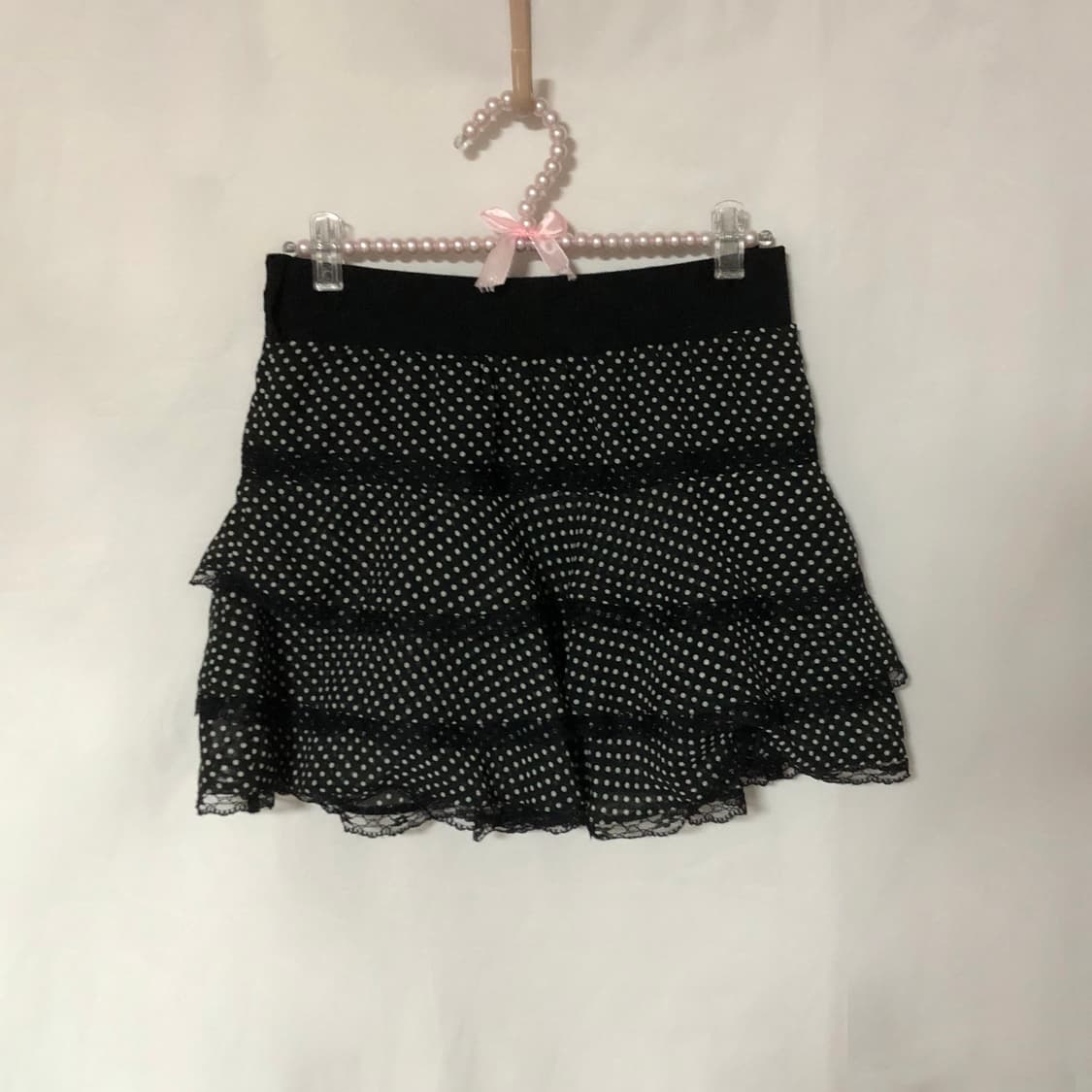레이스 도트 스커트 블랙 상품이미지8