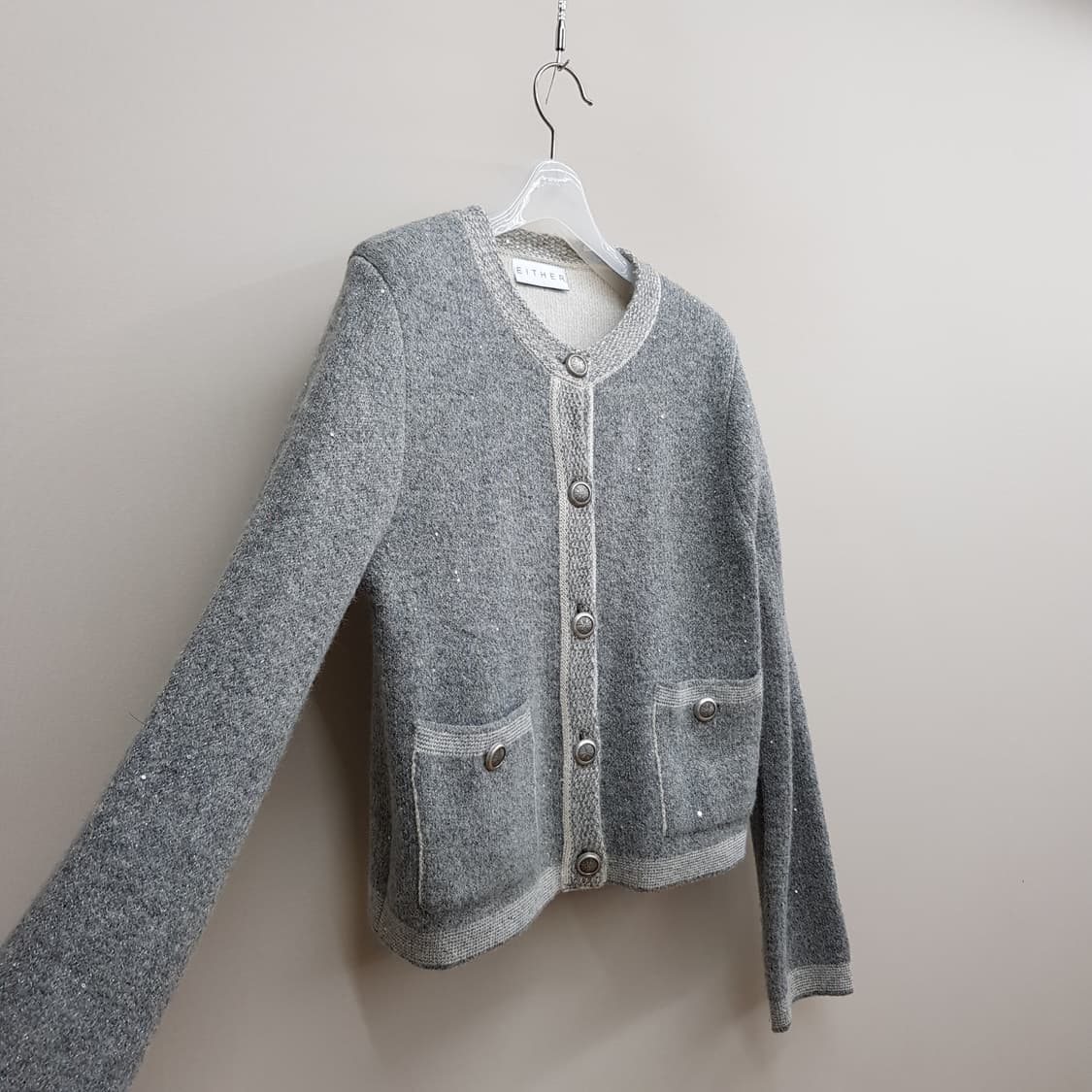 EITHER 트위드 무드 크롭 가디건 F사이즈 상품이미지3