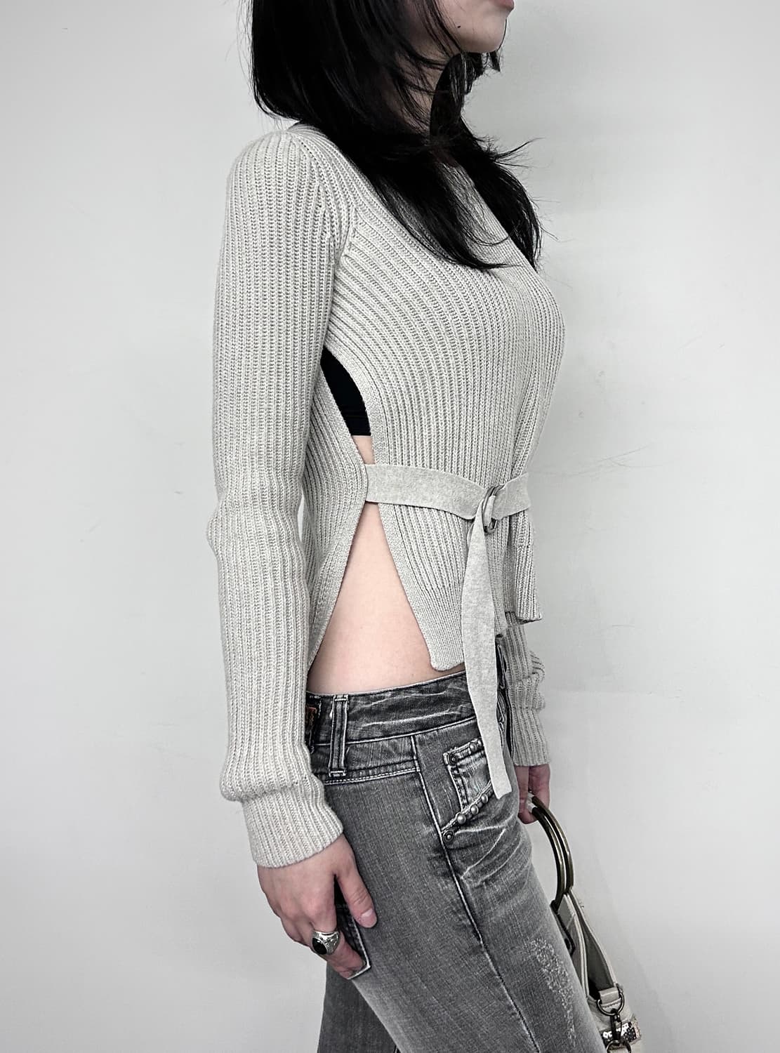 All Saints Belted Ribbed Knit Sweaters 상품이미지1