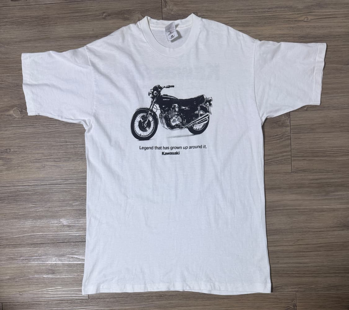 90s usa kawasaki 오토바이 슬로건 프린트 티셔츠 상품이미지2