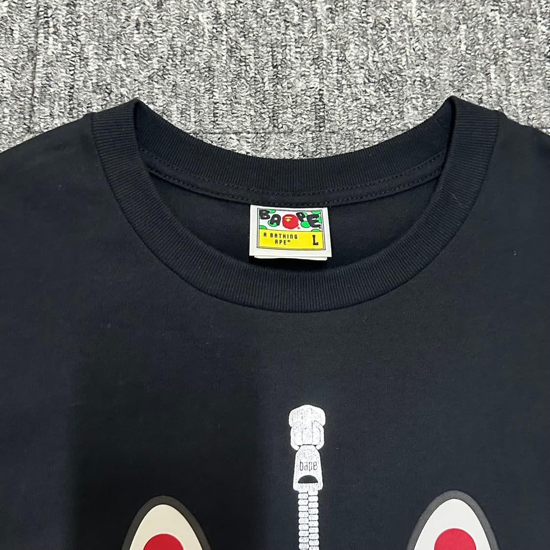 베이프 ABC 카모 마일로 샤크 티셔츠 블랙 L사이즈 라지 상품이미지3