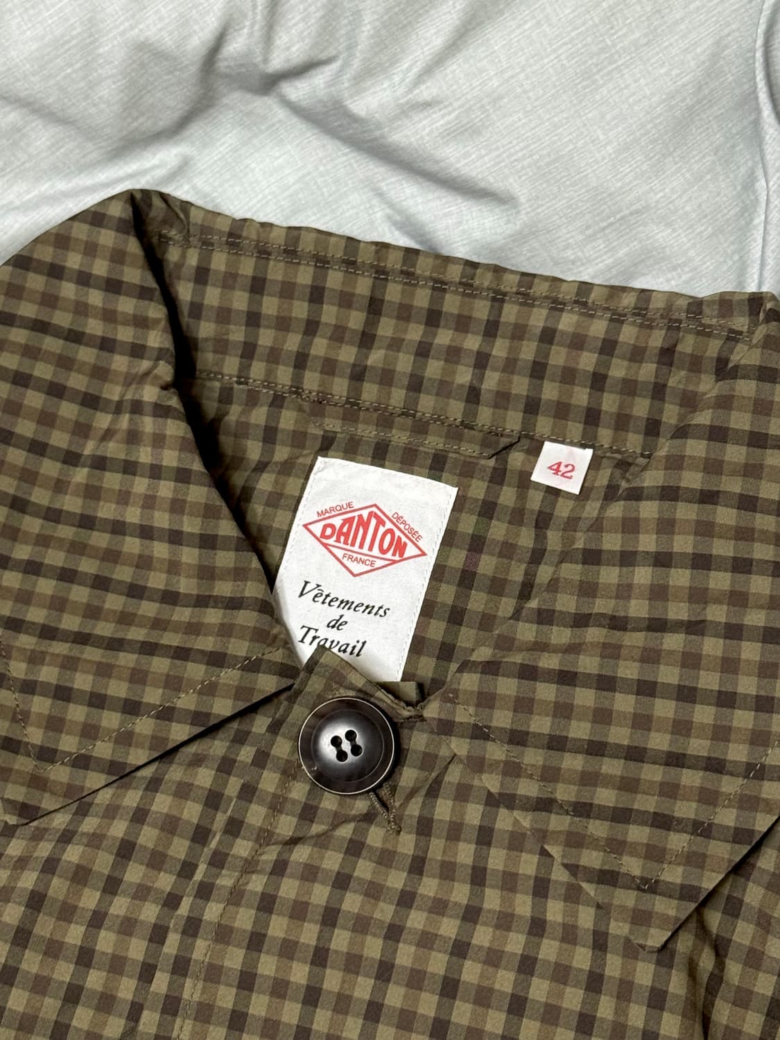 DANTON 단톤 나일론 100 체크 코트 브라운 42 상품이미지4
