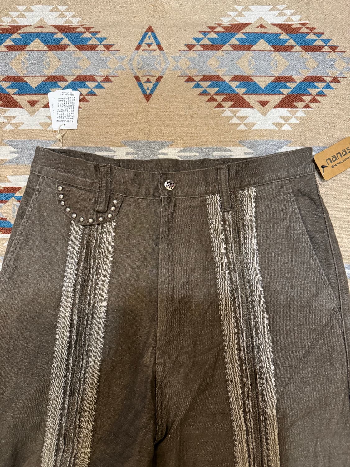 [3][L] 캐피탈 12oz 야가스리 자카드 데님 팬츠 카키  상품이미지2