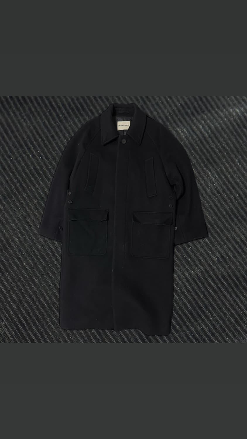 인사일런스 블랙 발마칸 롱코트 상품이미지1