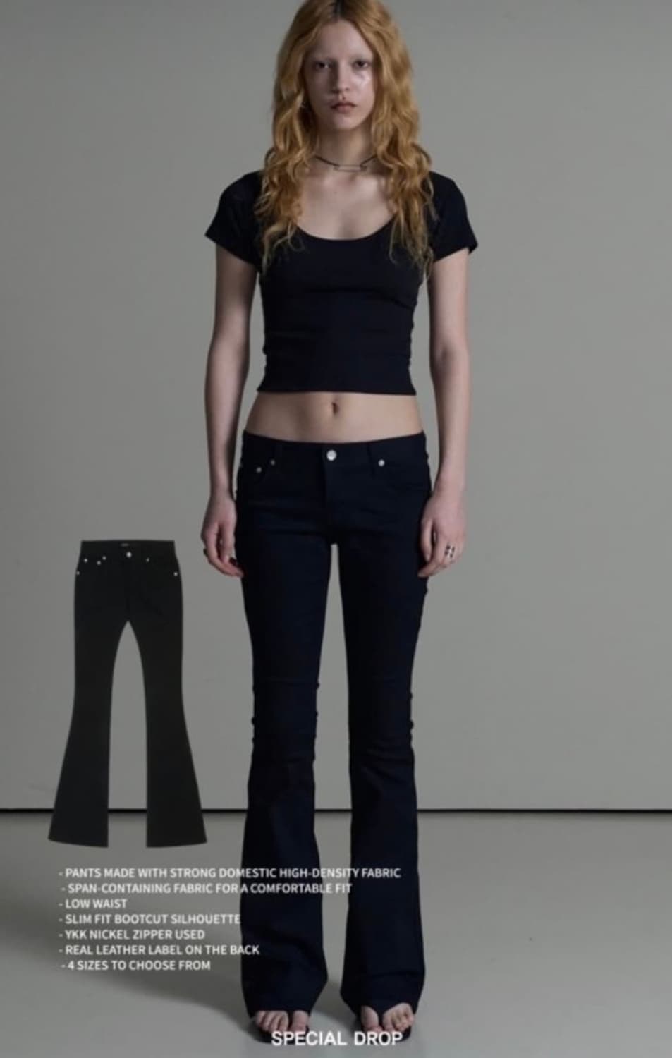 보헤미안서울 미드라이즈 부츠컷 블랙 팬츠 상품이미지1