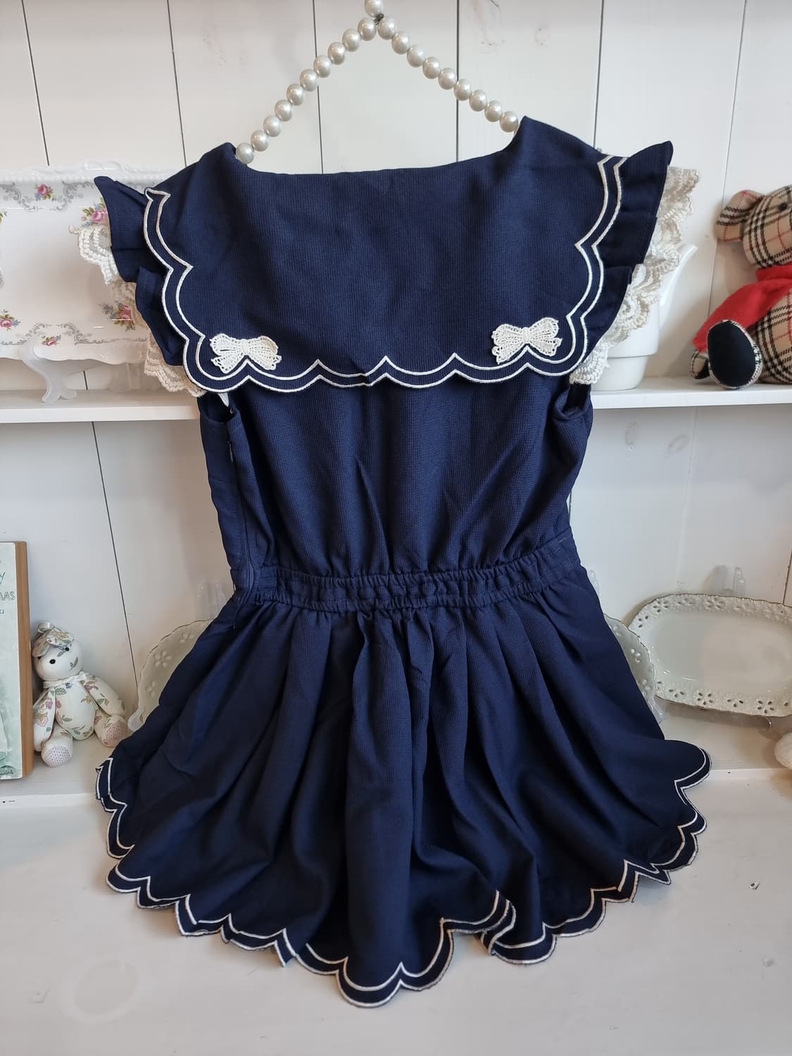 LIZ LISA, 리즈리사) 네이비 세일러 카라 레이스 원피스 상품이미지7