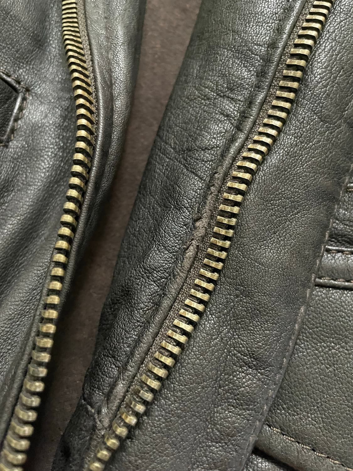 00s Sheepskin 양가죽포켓레더봄버자켓유니섹스다크브라운에디슬리먼 상품이미지9