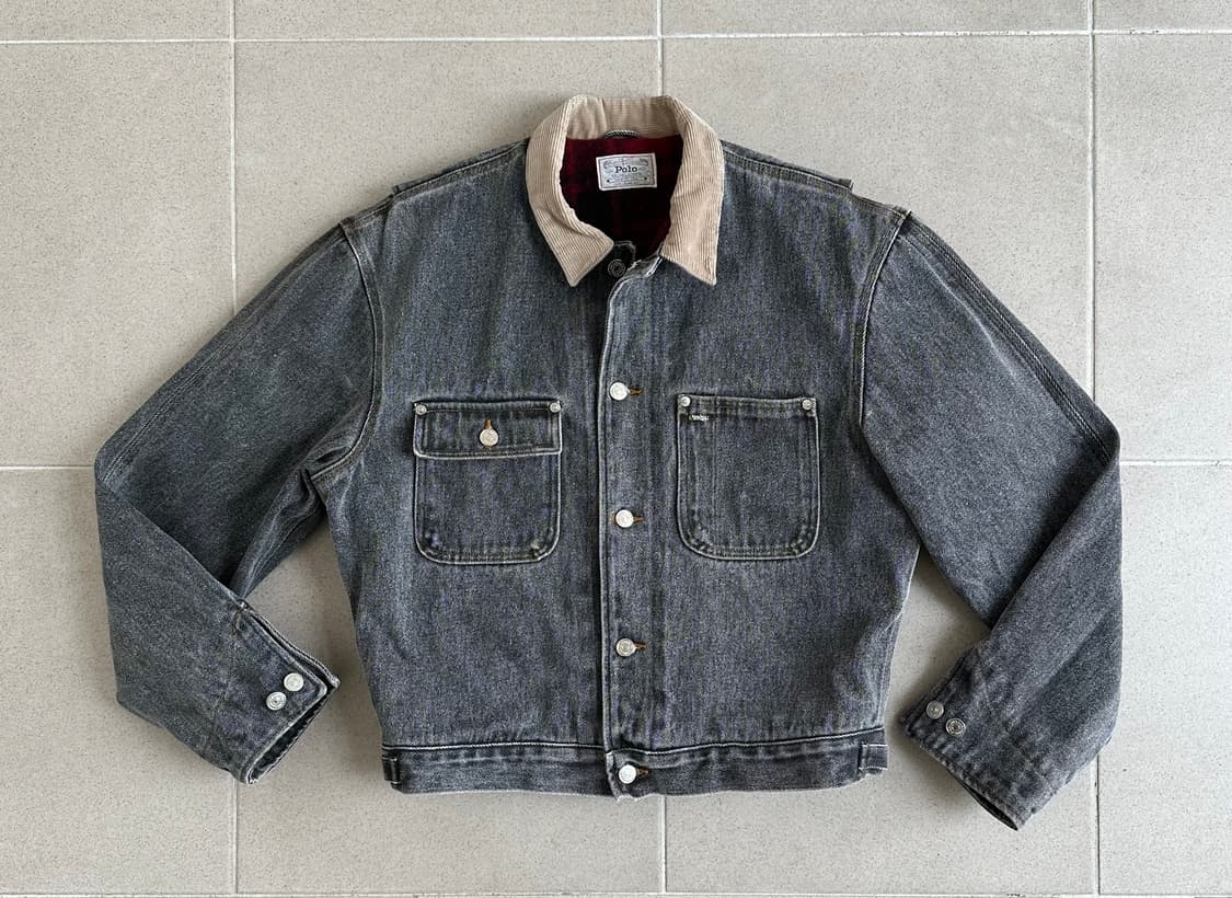 80s 빈티지 폴로 덩가리 자켓 블랙 L 상품이미지1