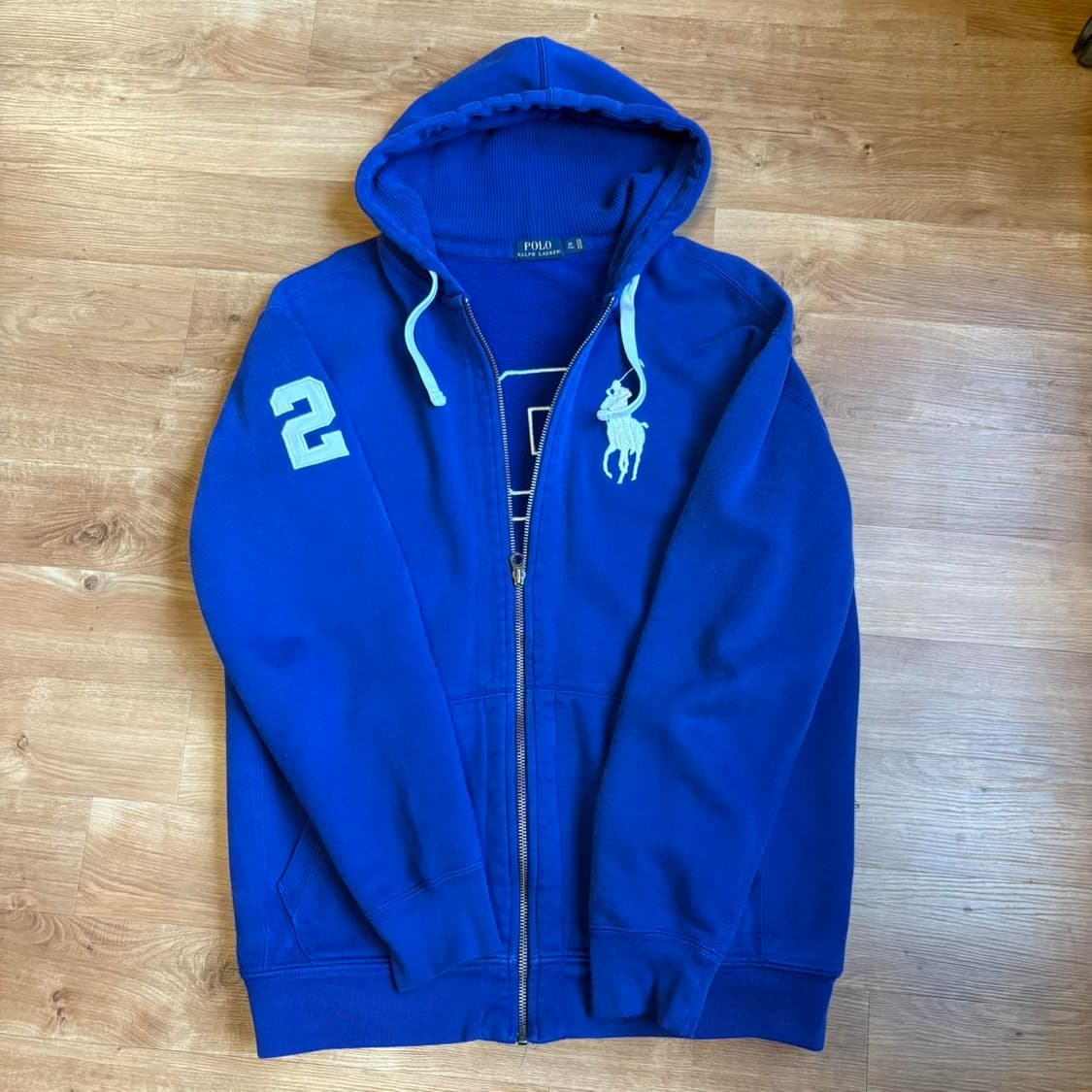 폴로 랄프로렌 빅포니 자수 기모 후드 집업 블루 상품이미지1
