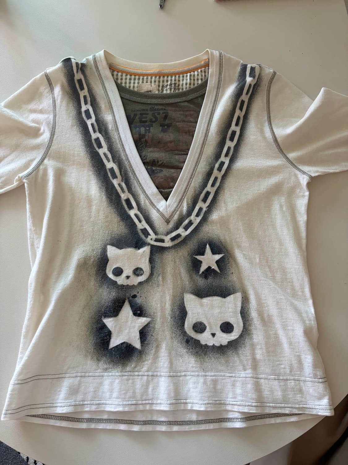 yk2 고양이 해골 롱슬리브 상품이미지1