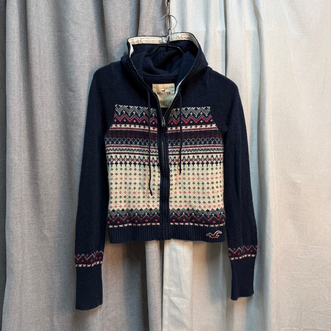 [S] 홀리스터 여성 숏 크롭 니트 후드집업 상품이미지2