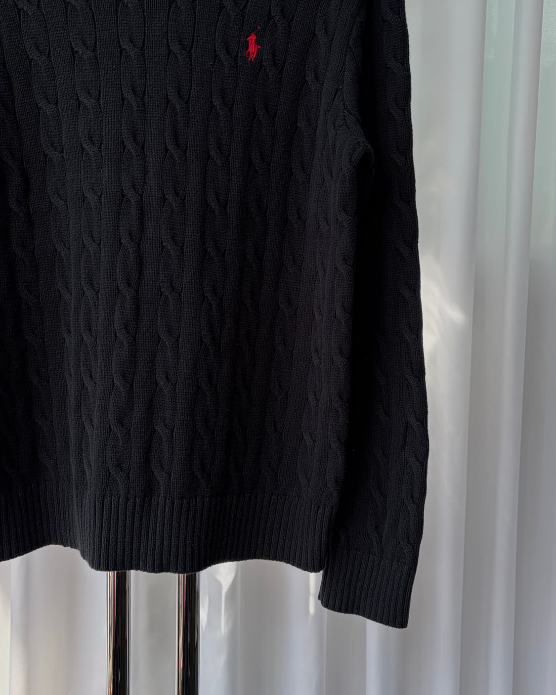 [M]폴로 랄프로렌 꽈배기 케이블 코튼 니트 black 상품이미지5