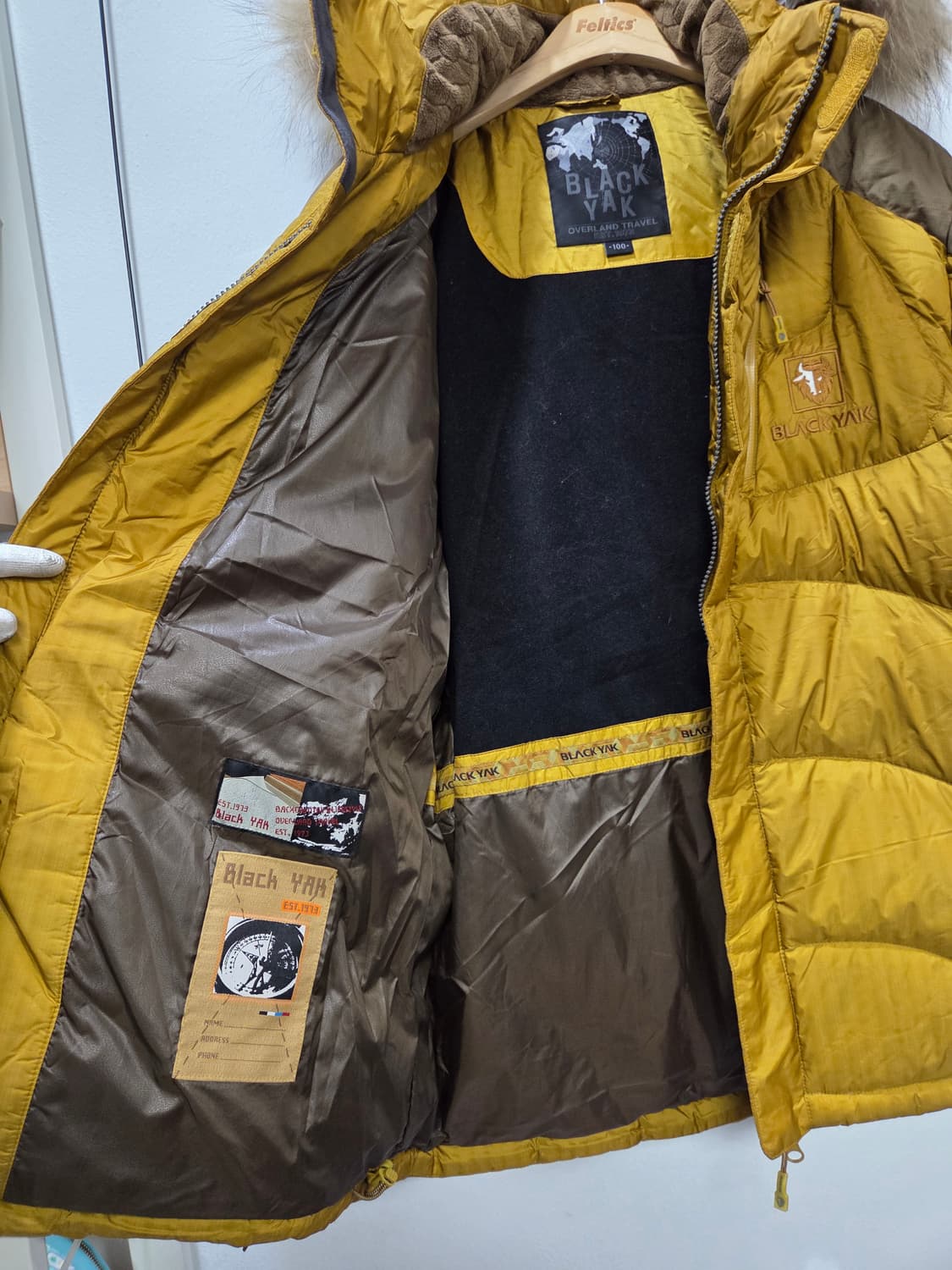 블랙야크 머스타드/카키배색  구스다운 패딩 100 상품이미지5