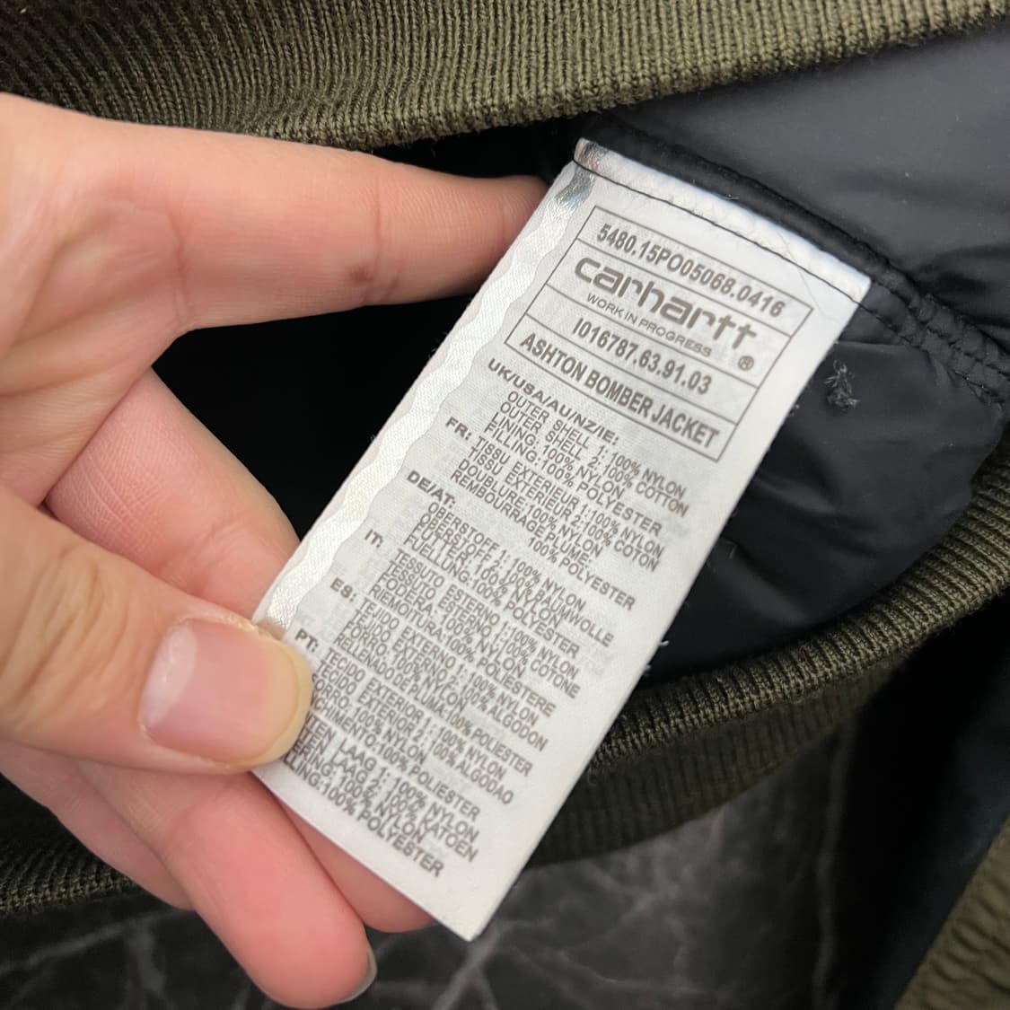 칼하트 WIP 보머 봄버 자켓 카키 상품이미지5