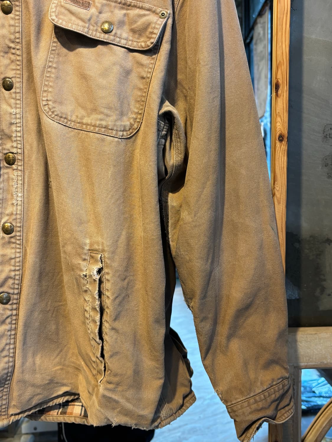 칼하트 브라운 워크웨어 셔츠 자켓 XL 상품이미지4