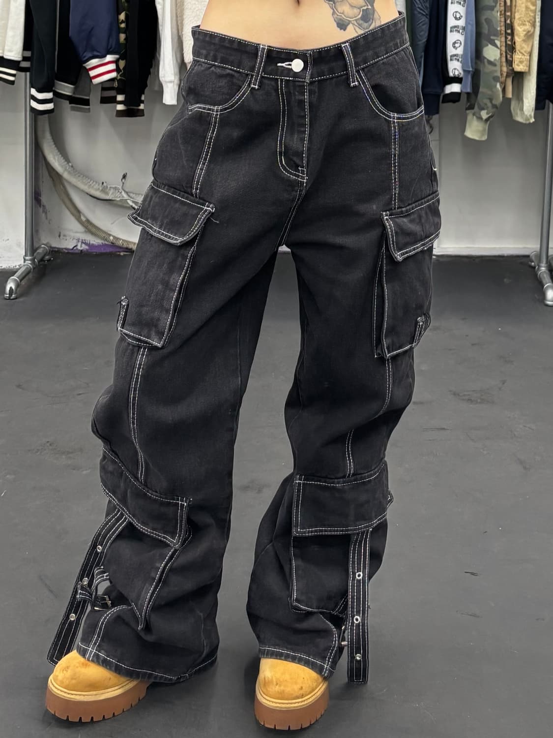 VTG 워시드 멀티포켓 데님 카고팬츠 상품이미지2