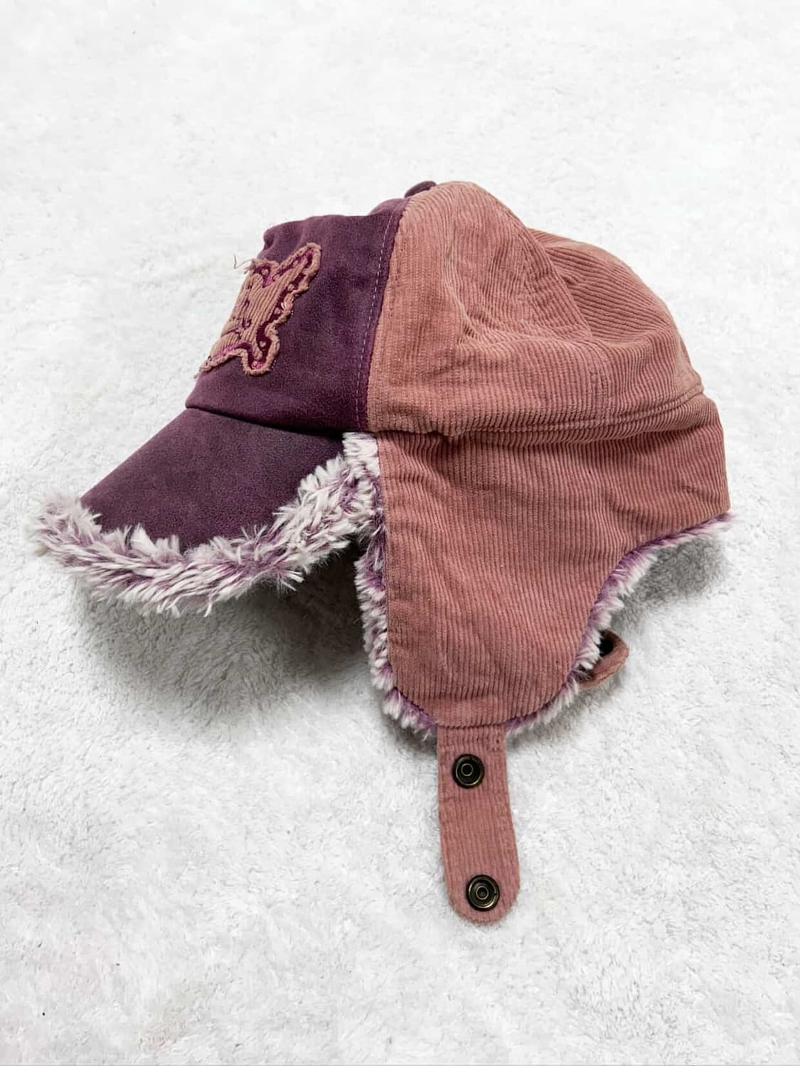 본더치 코듀로이 배색 핑크 트루퍼 햇 상품이미지4
