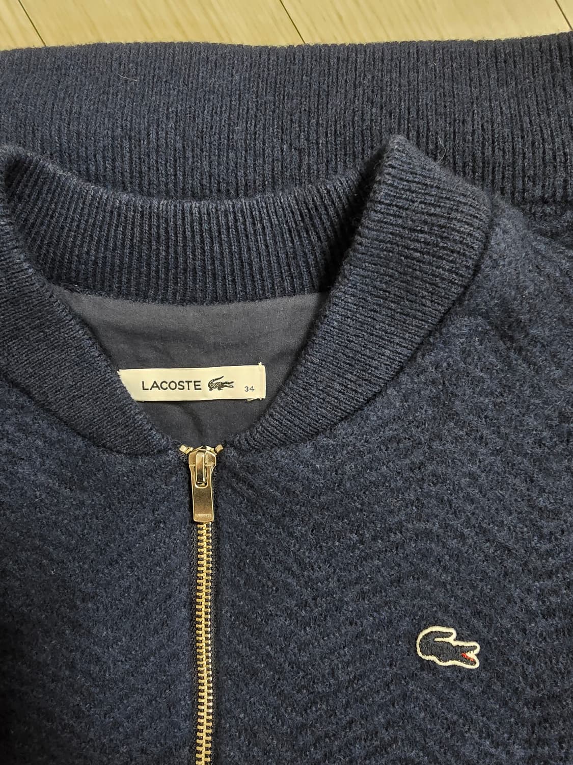 라코스테 헤링본 도톰 울혼방 니트 집업 가디건 상품이미지9