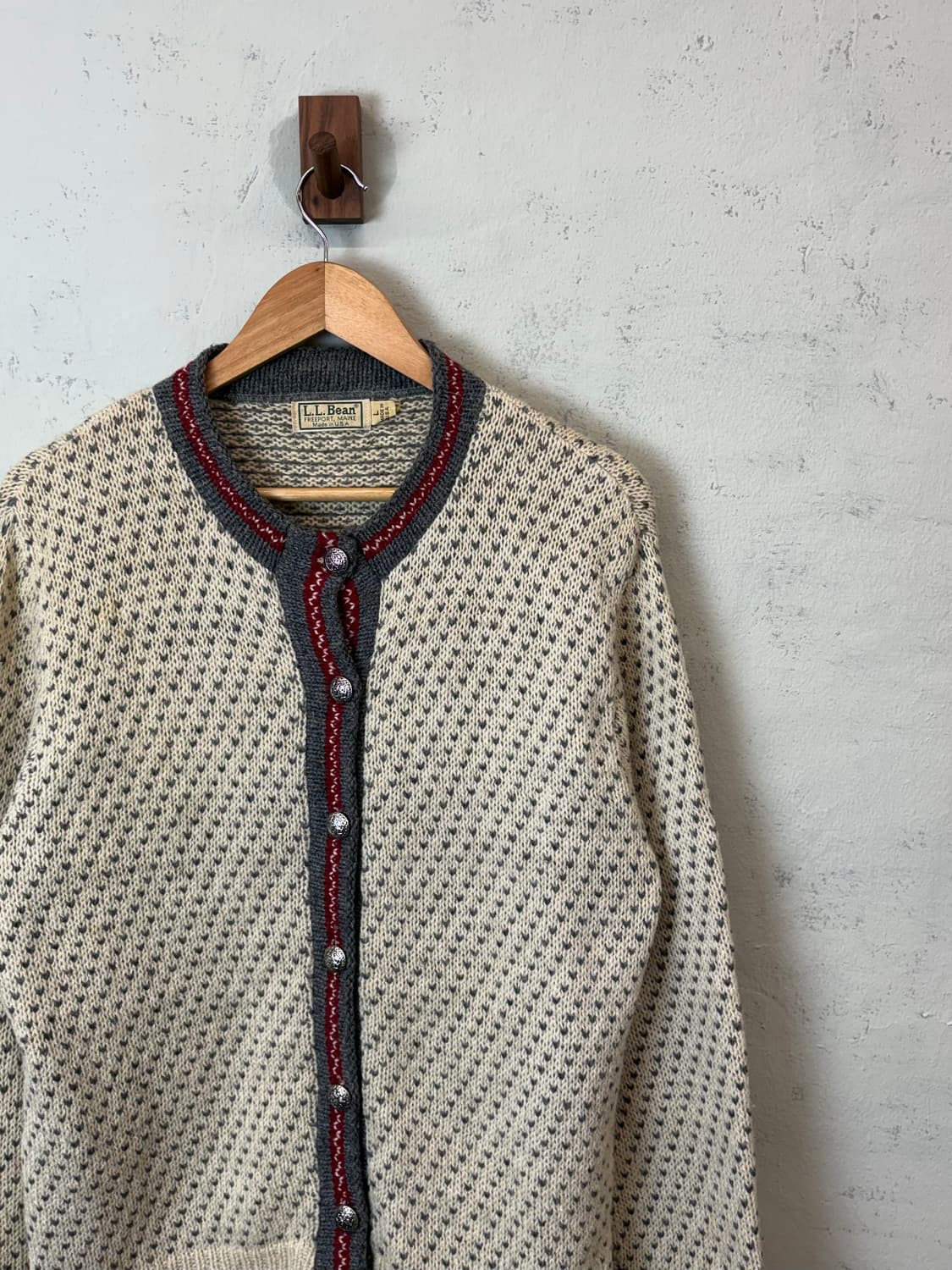 엘엘빈 L.L.Bean 80s 빈티지 노르딕 버드아이 가디건 상품이미지2