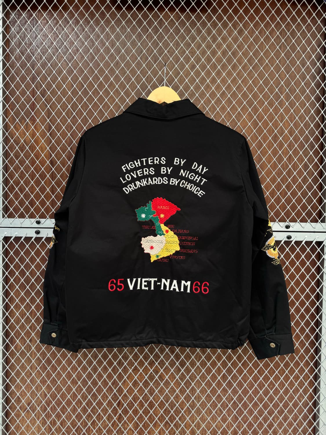 아웃스탠딩 수베니어 베트남 스카잔 블루종 자수 카라 자켓 S 상품이미지7