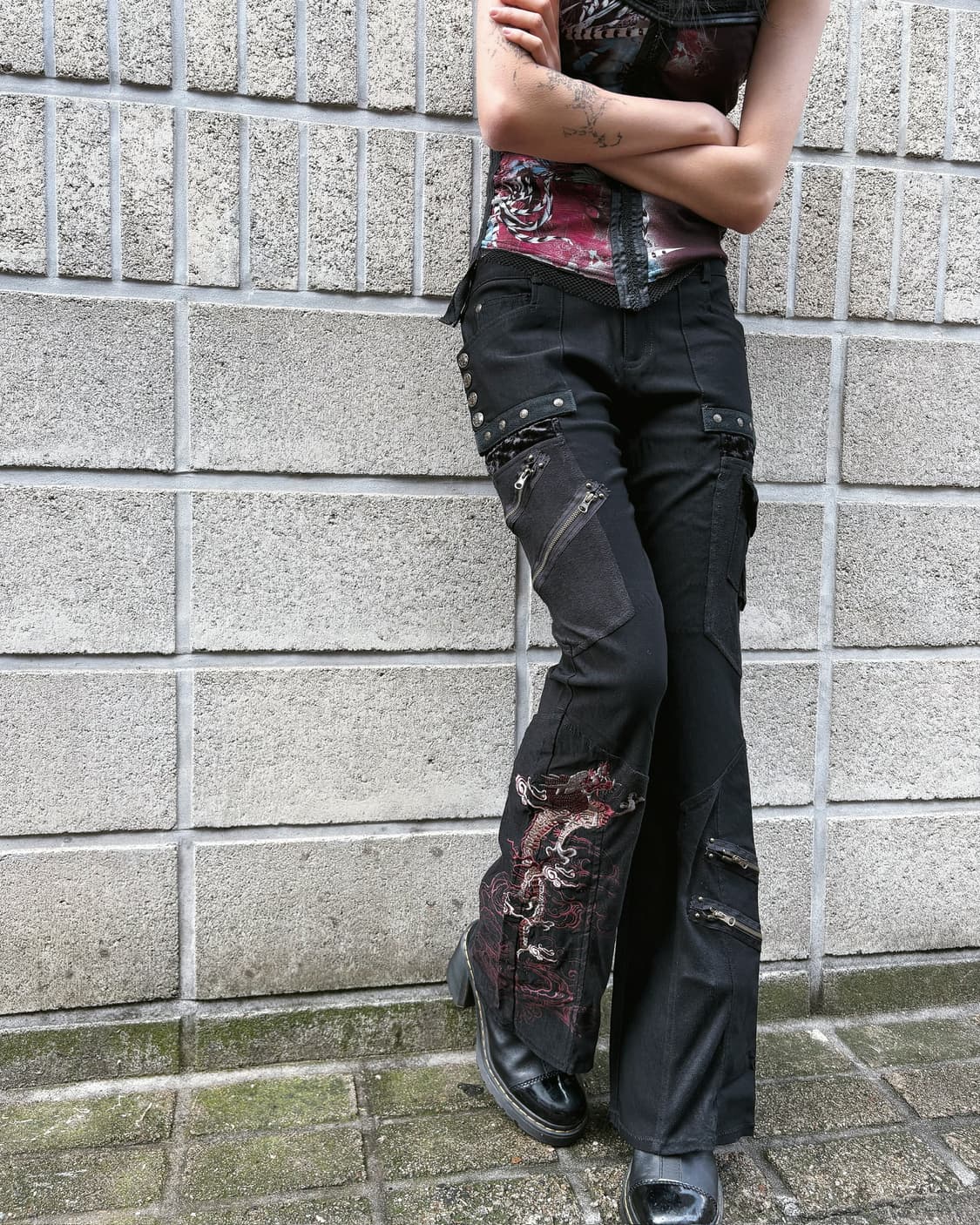 오즈온 오리엔탈 고딕 매쉬 부츠컷 팬츠 상품이미지3