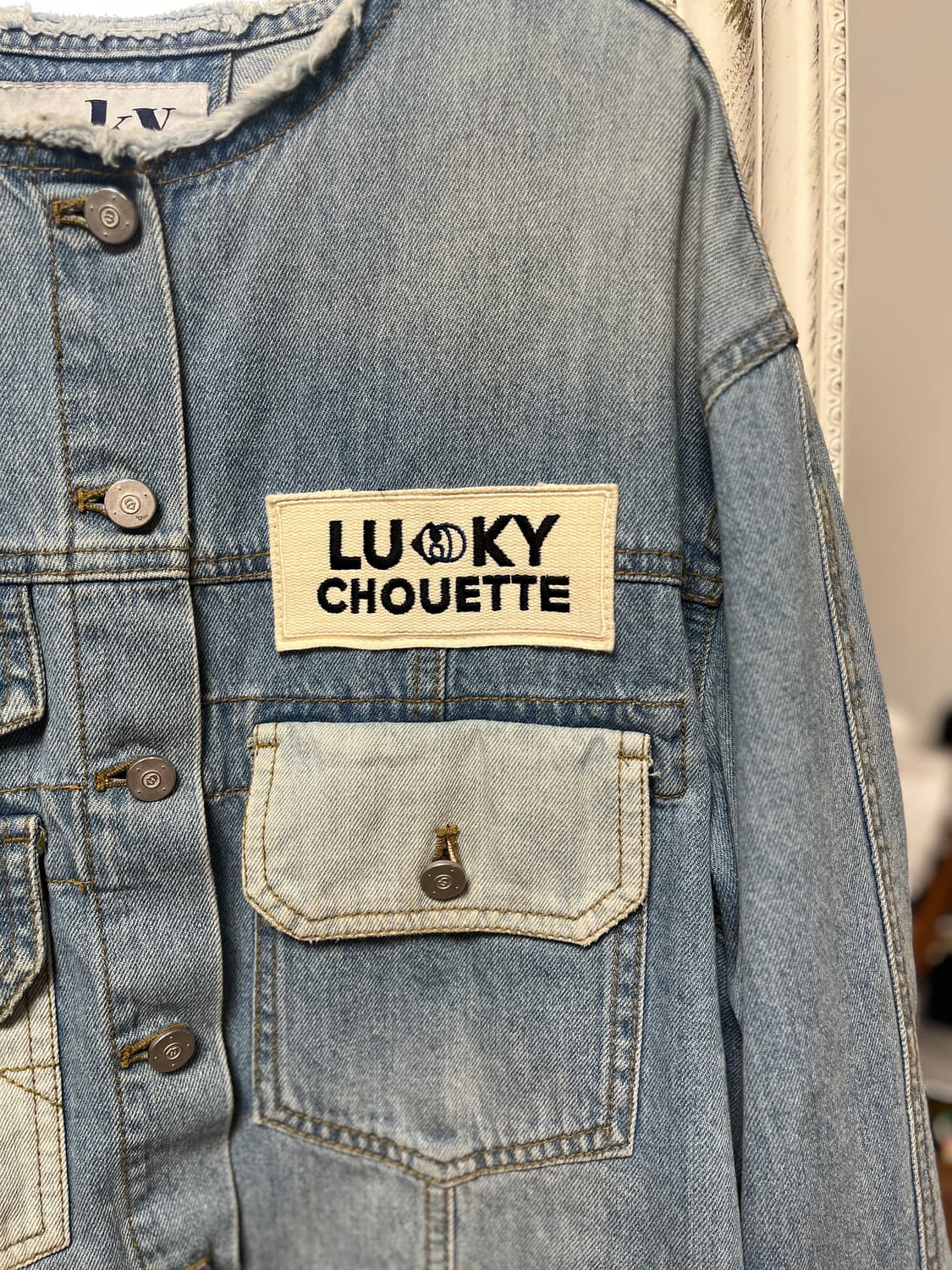 럭키슈에뜨 데님 크롭 자켓 36 상품이미지2