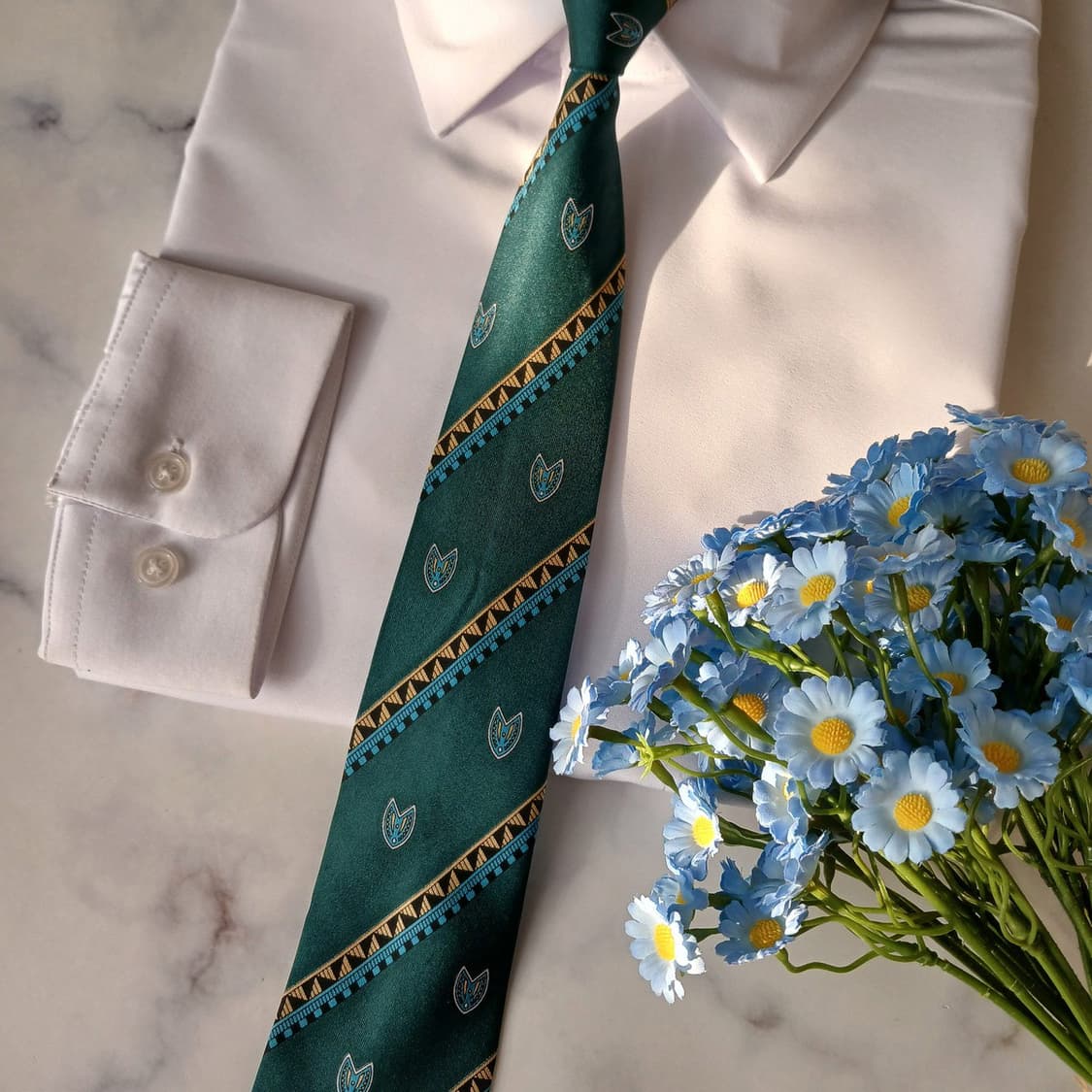 로샤스 실크 그린 패턴 넥타이 8.5cm A+~A등급 A19642 상품이미지7