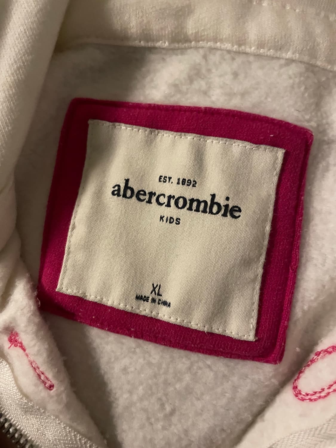 아베크롬비 슬림핏 후드집업 화이트 상품이미지3