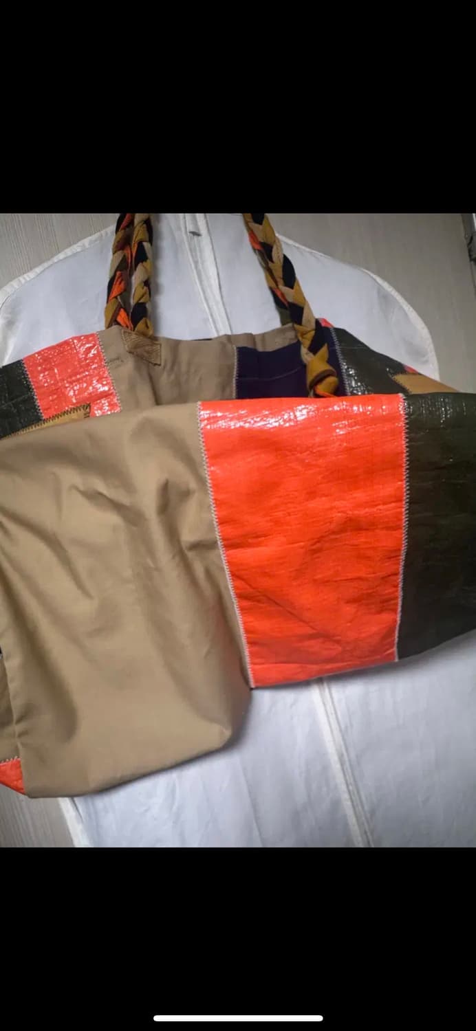 KHOKI Color-block vinyl bag Orange 상품이미지5