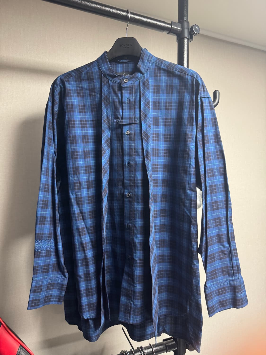 송지오 자수체크셔츠 48사이즈 상품이미지1