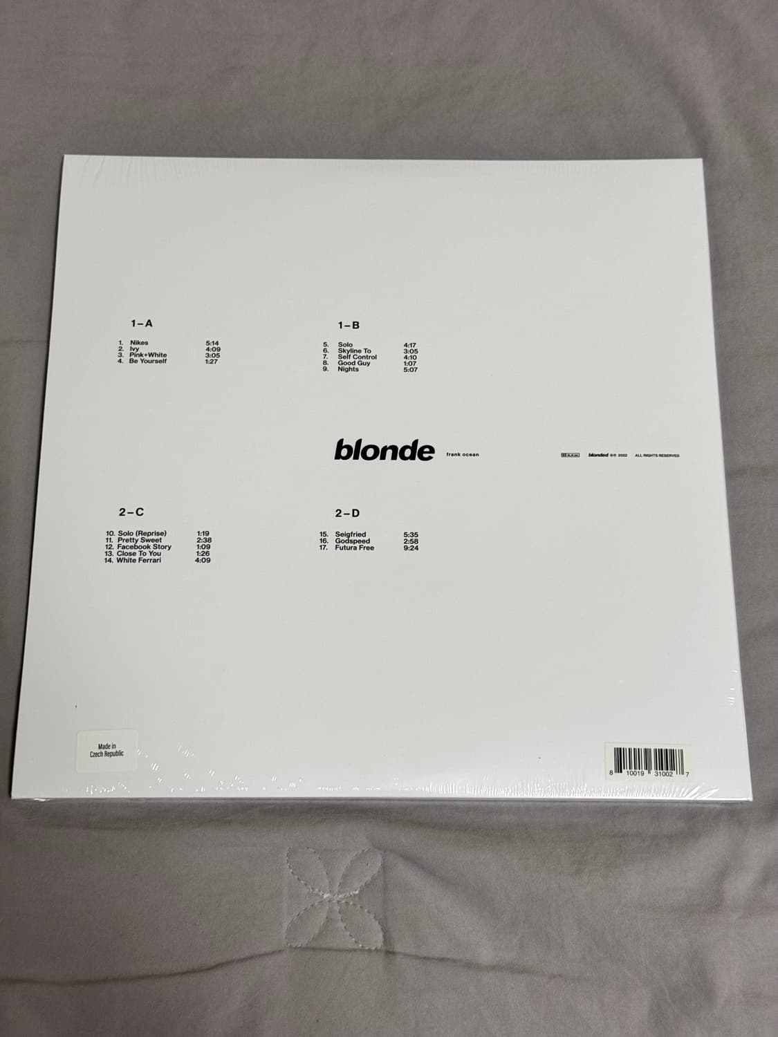 프랭크 오션 블론드 LP 상품이미지2