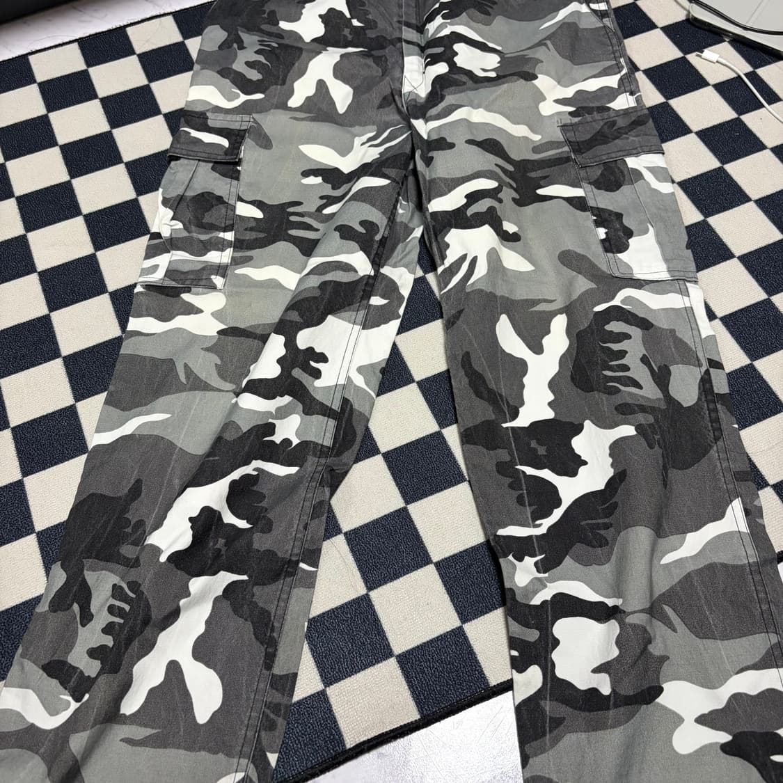 빈티지 보세 그레이 카모 팬츠 바지 상품이미지2