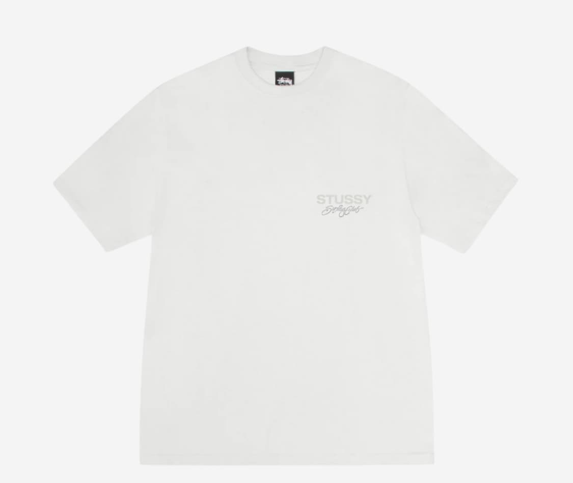 [L] 스투시 서프 클럽 티셔츠 피그먼트 다이드 화이트 상품이미지2