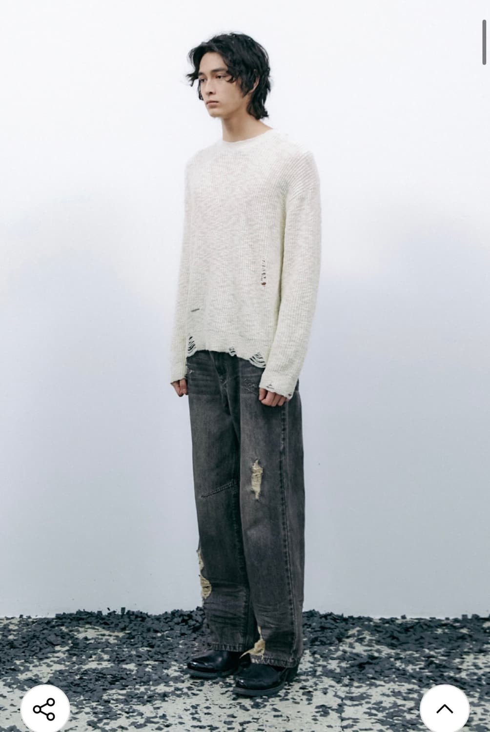 (M) 인사일런스 그런지 슬럽 니트 [IVORY] 판매 상품이미지7