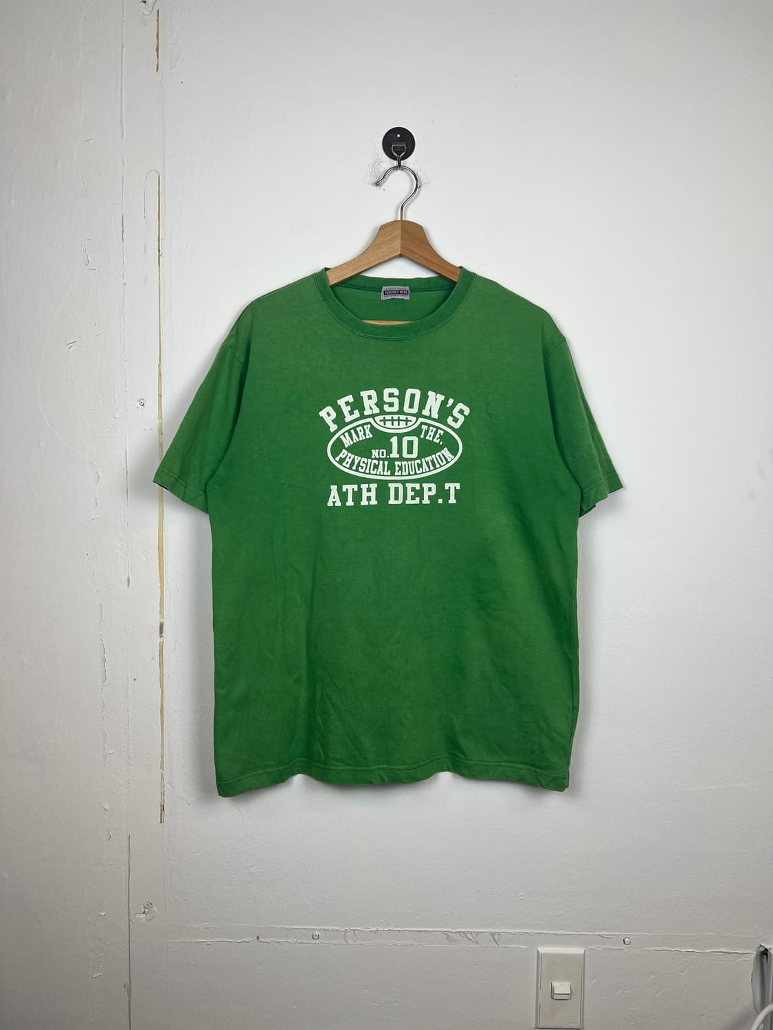 T248 PERSON'S 그린 프린팅 반팔 티셔츠 F 상품이미지1
