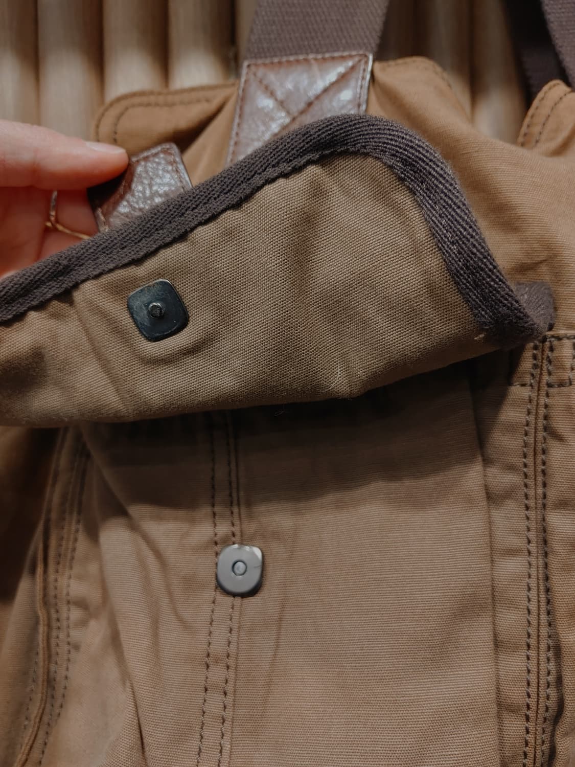 무배)  타미힐피거 코튼 레더 토트백 - OS 상품이미지4