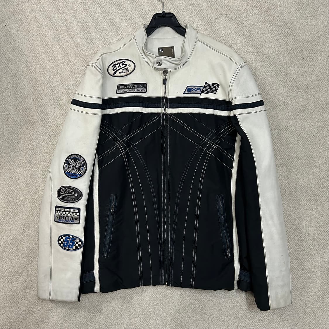 (XL) EXR 화이트앤블랙 레이싱 자켓  상품이미지1