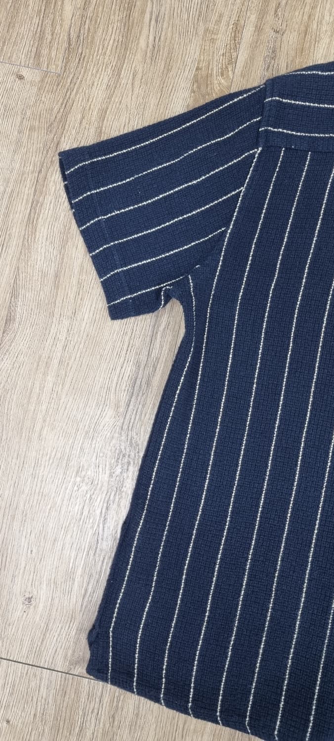 자라 스트라이프 니트 오픈넥 반팔 셔츠 XL _ 남성 상품이미지7