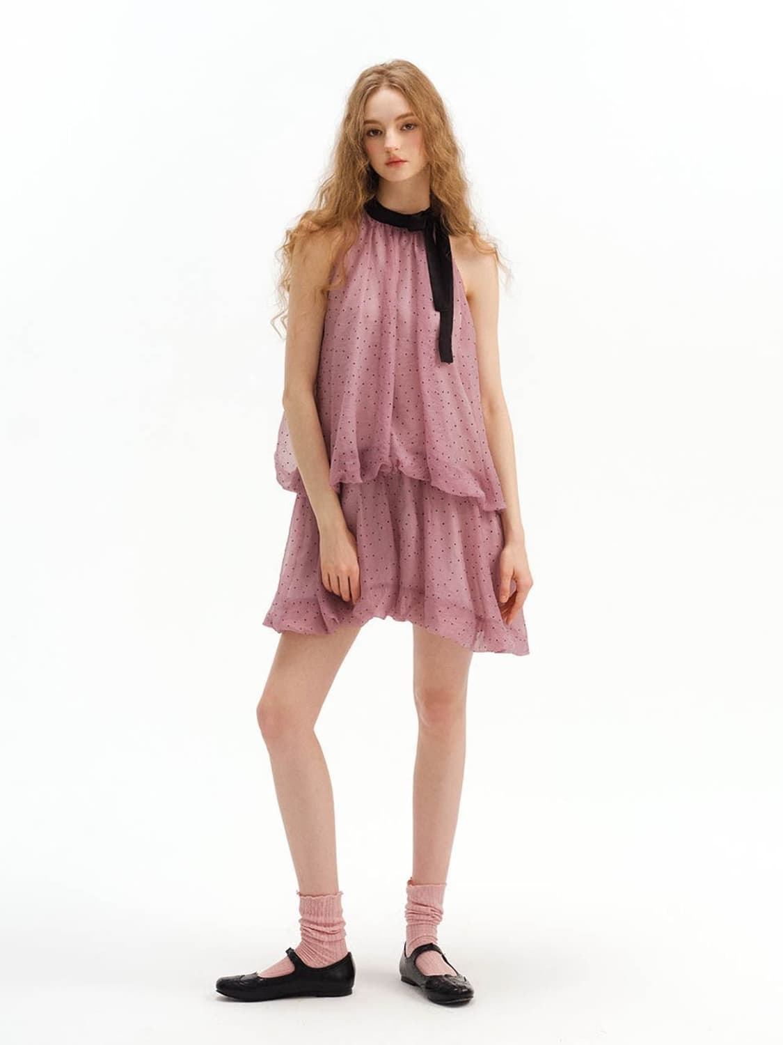 신스덴 도트 홀터 원피스 상품이미지4