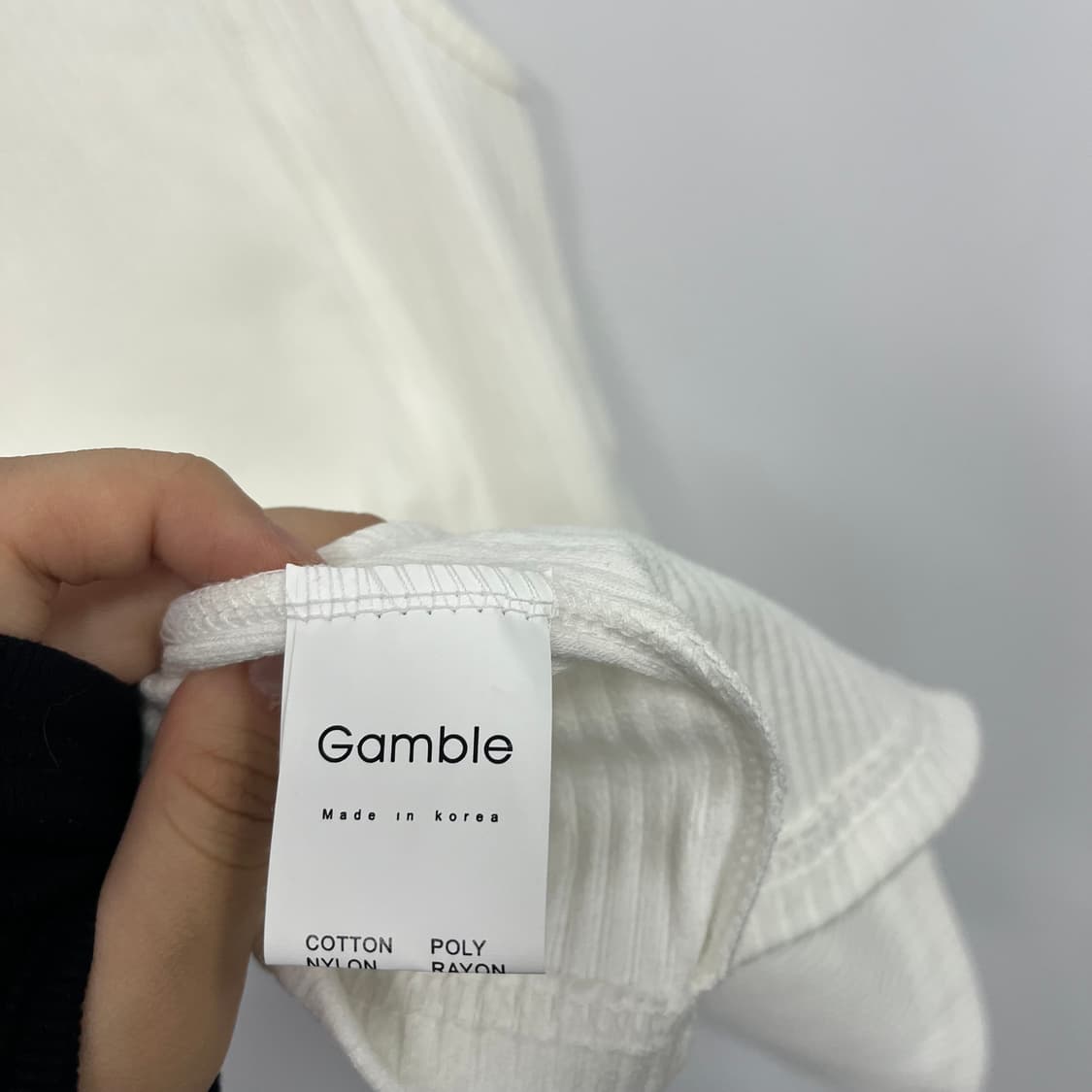 빈티지 화이트 골지 나시 상품이미지5