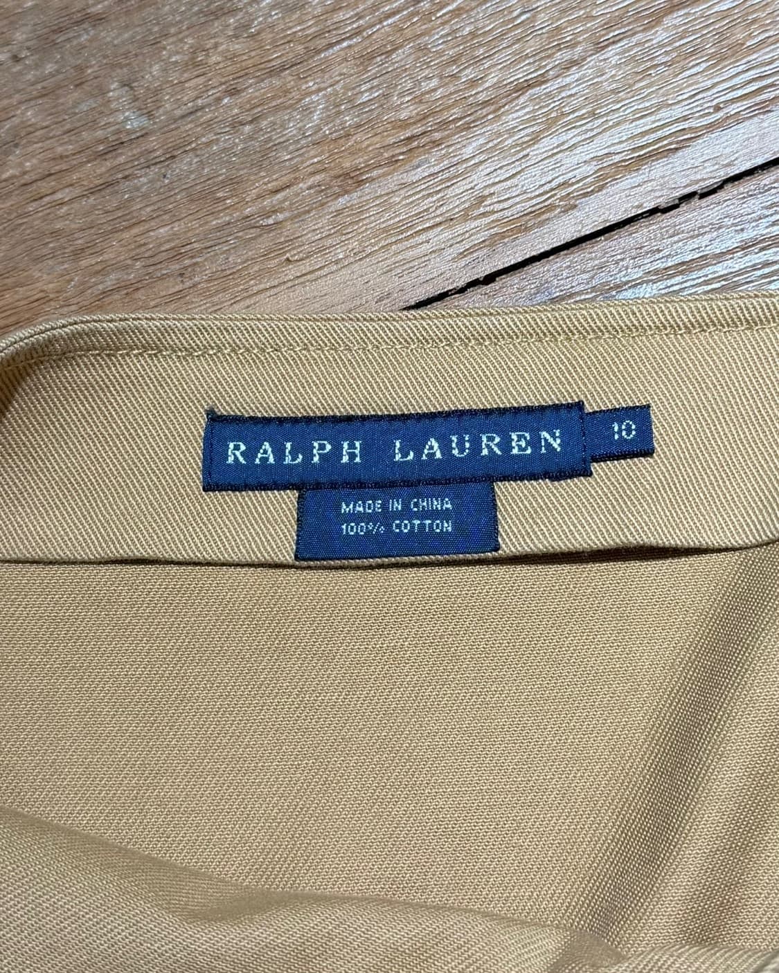 랄프로렌 베이지 코튼 트윌 레더 트림 랩 미니 스커트 상품이미지7