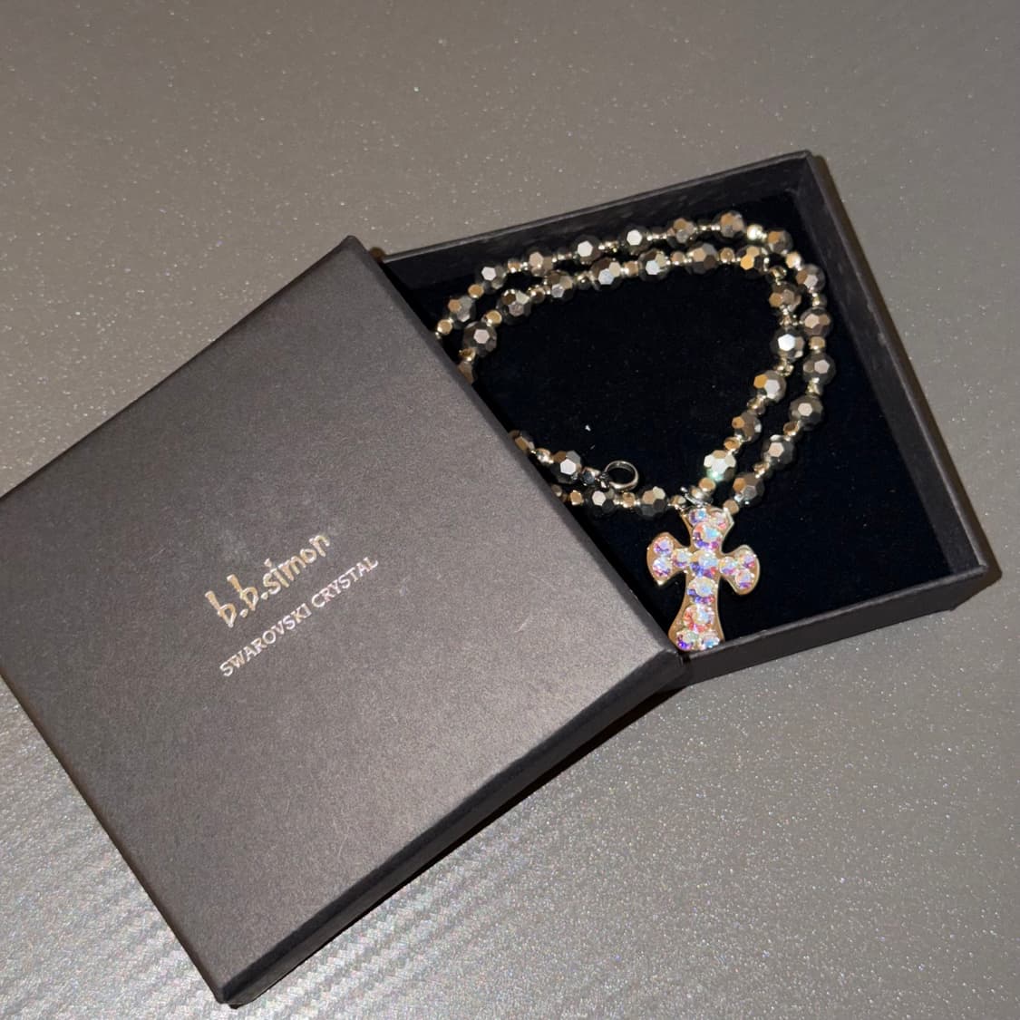 (18inch) b.b.simon 비비시몬 스와로브스키 목걸이 실버 상품이미지5