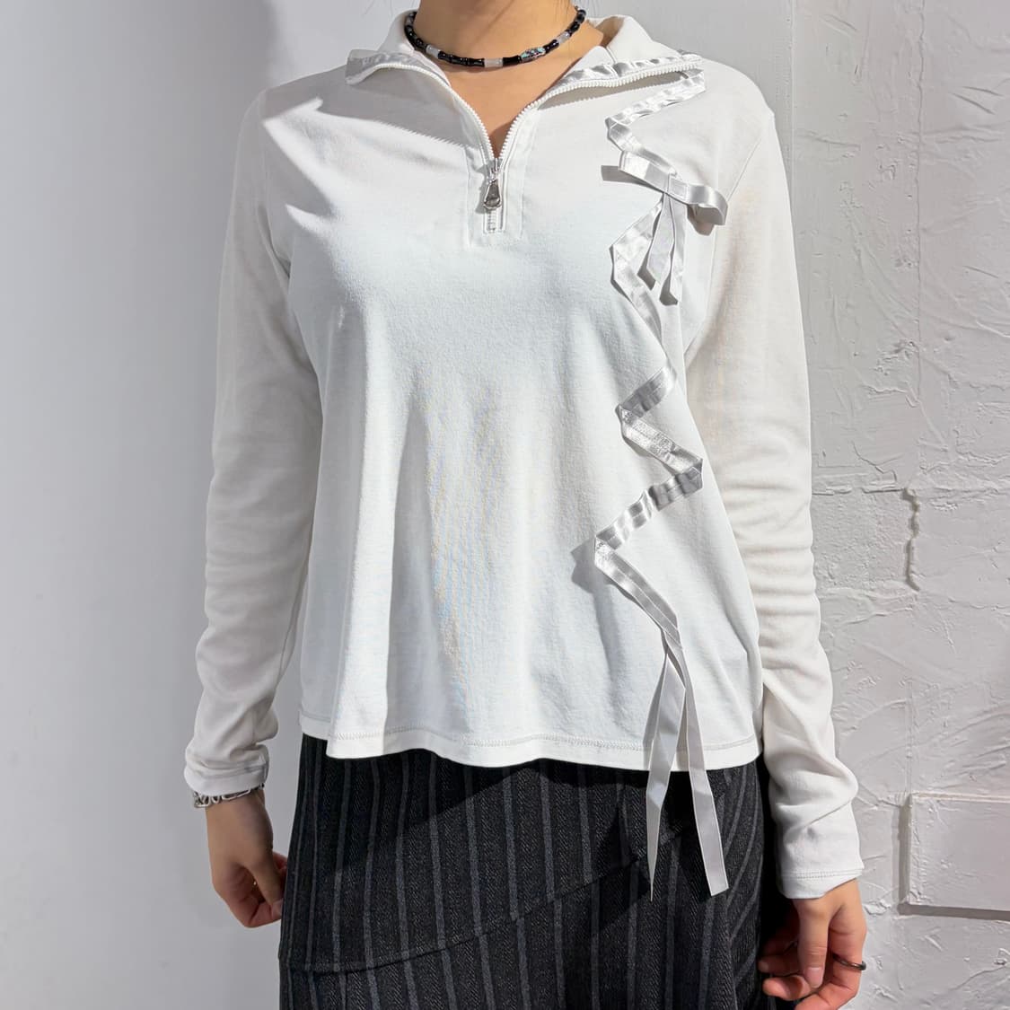 랑방 스포츠 리본 반집업 티셔츠 상품이미지5