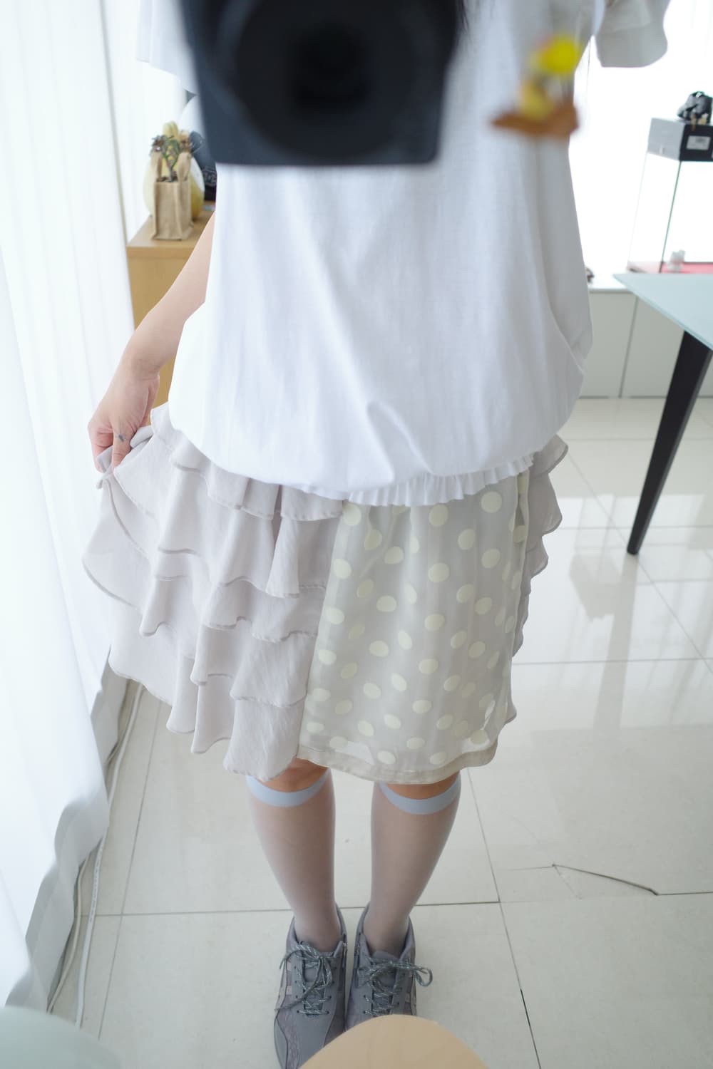 Dot tiered docking skirt 상품이미지1