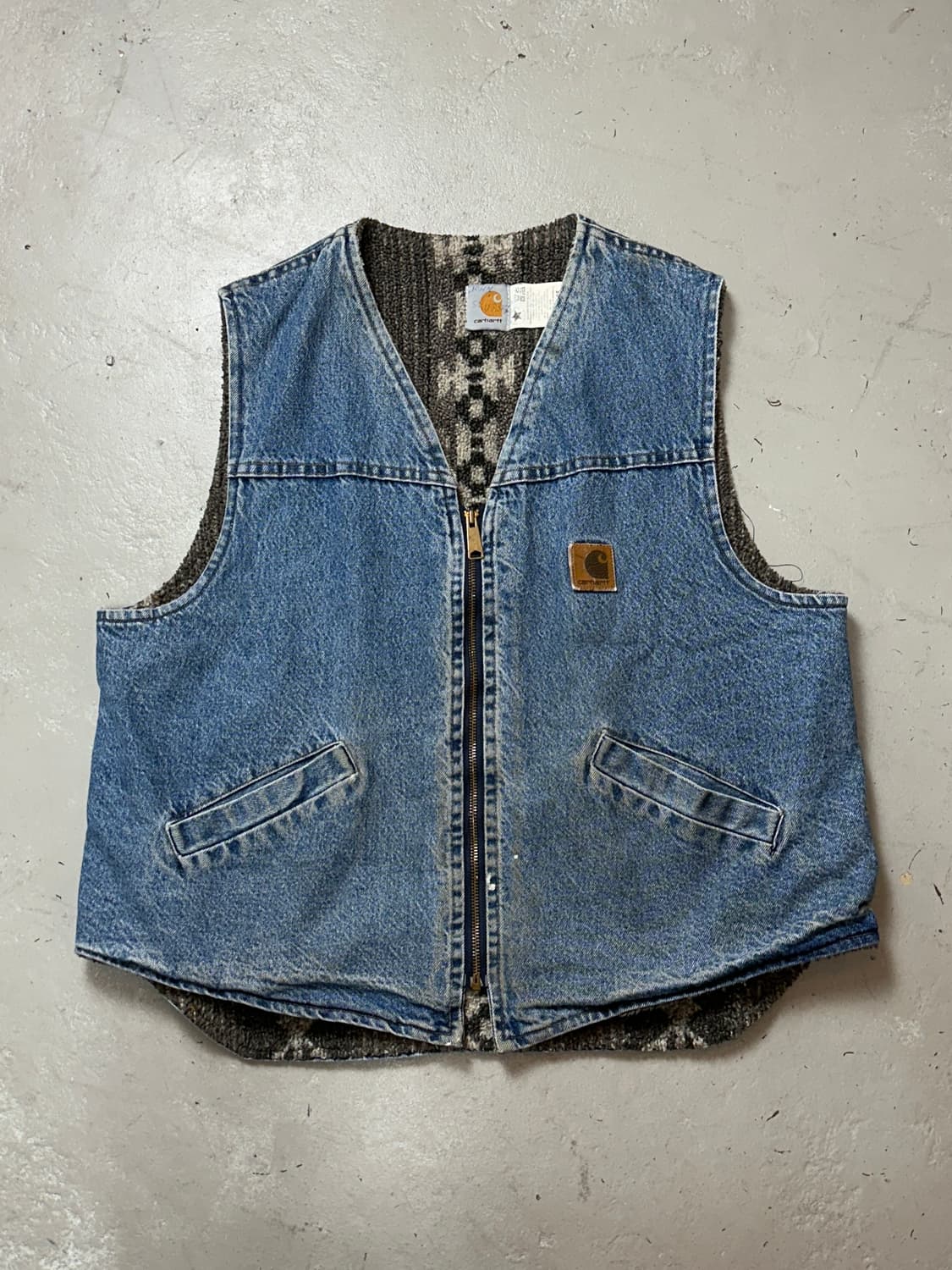 90's OG 칼하트 VP198 아즈텍 베스트 칼하트 데님 상품이미지1