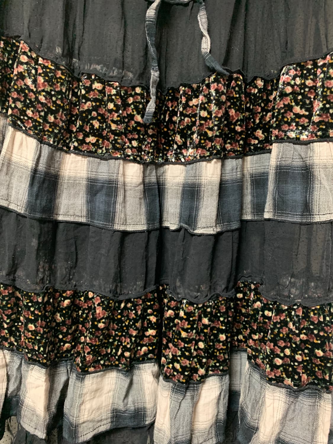 모리걸 하구미 레이어드 패치워크 스커트 상품이미지3