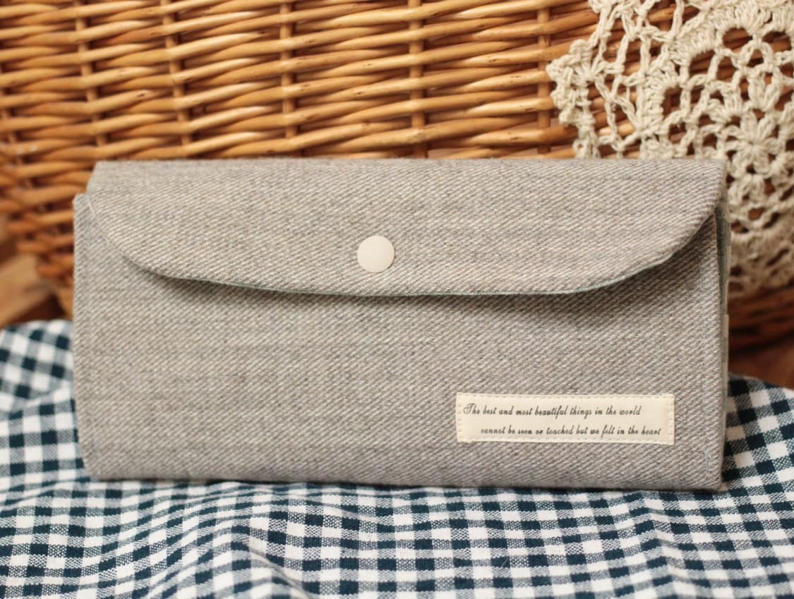 핸드메이드 민트 체크 장지갑 상품이미지10